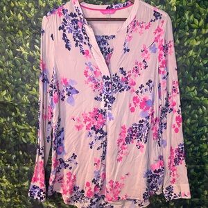 Joules Women's Blossom Print Blouse - Pink and Purple